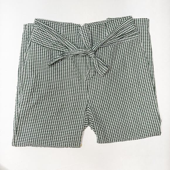 FREE PEOPLE Gingham Cropped Pants - Picture 1 of 4